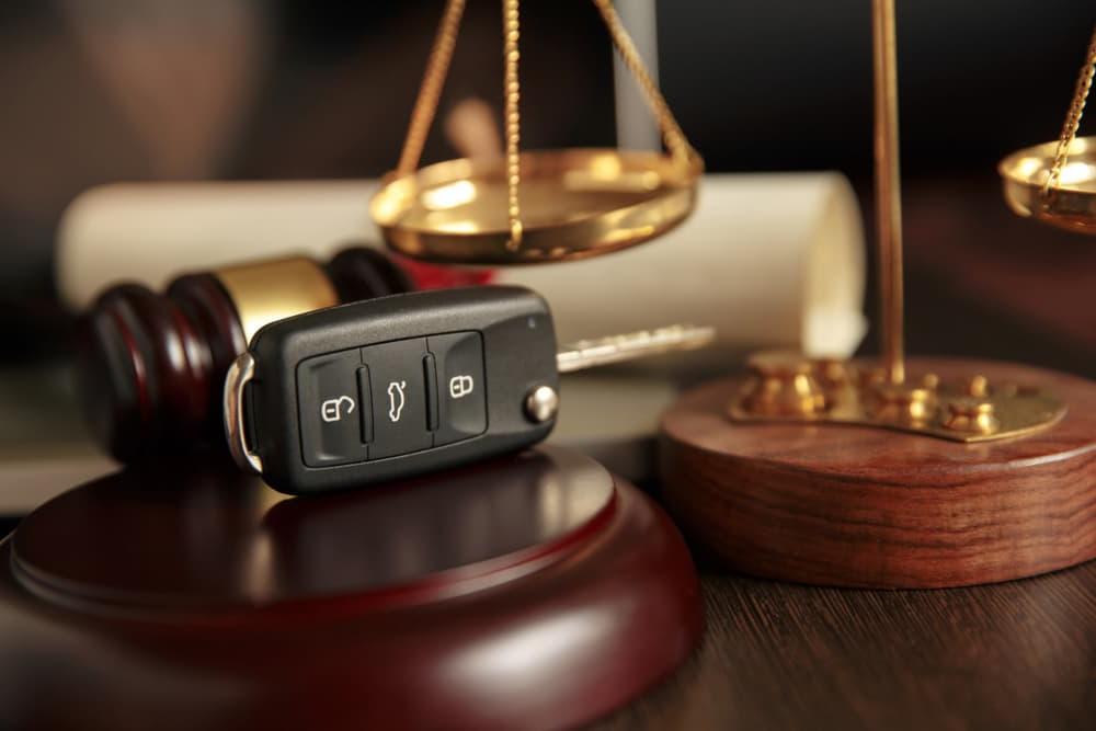 car keys on a legal desk